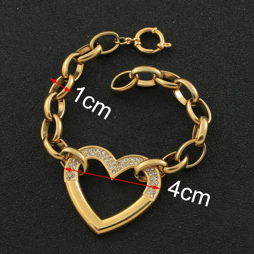 موضة مجوهرات من صلب لا يصدأ للمرأة وفتاة طويل حلية سترة قلادة سلاسل قلب كريستال كبير مُثبت بيع بالجملة