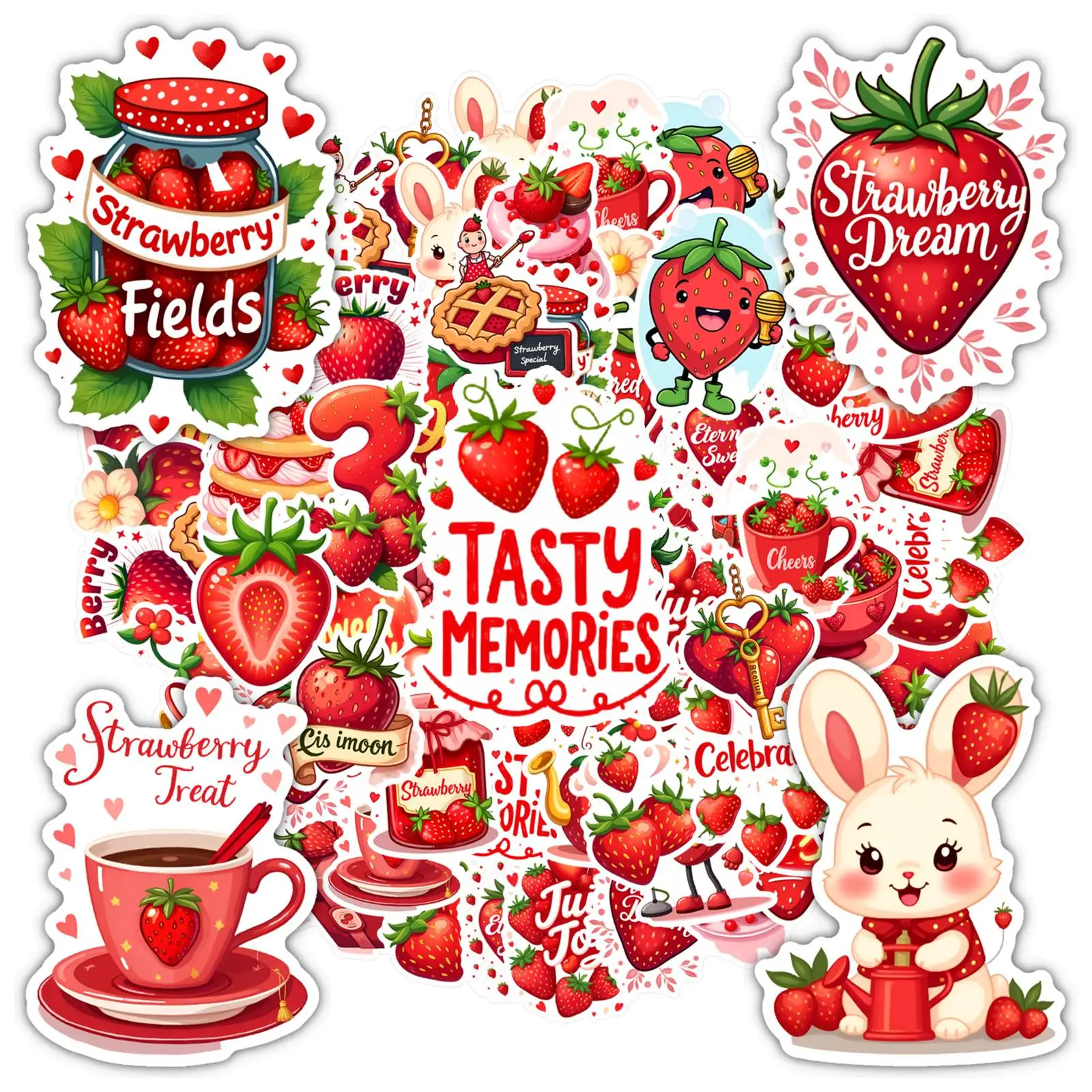 

35 шт.-50 шт., наклейки с игривыми ягодами, милые наклейки в виде сладостей, наклейки для ноутбука, багажа, скрапбукинга, дневника, наклейки