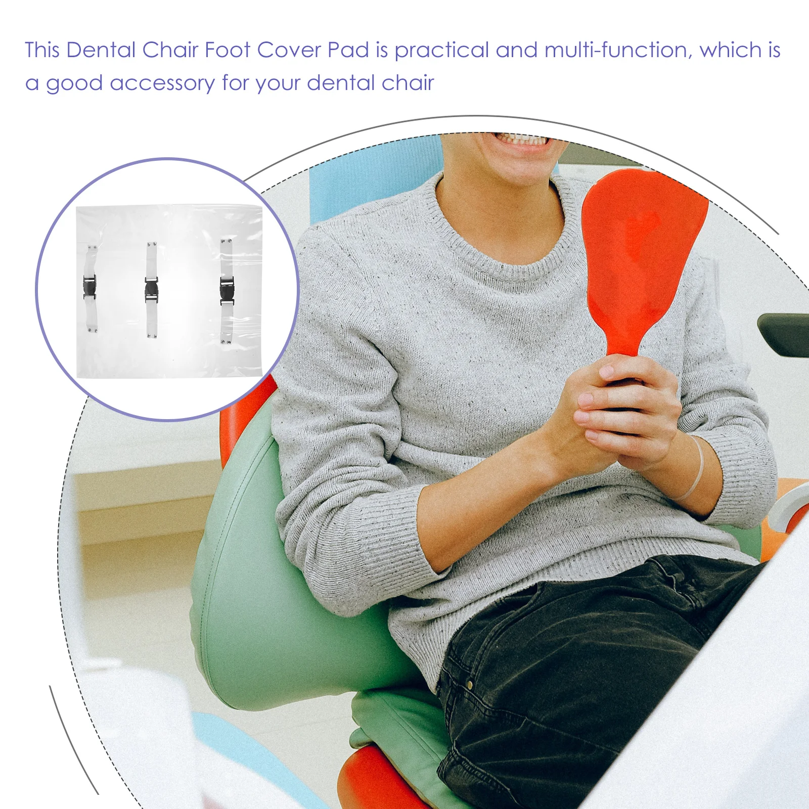 

Dental Chair Foot Cover Pad Transparent Wear-Resistant Foot Cushion Stable Support Protector for Clinic Use Dental Chair Cover