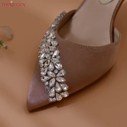 TOPQUEEN Shinning Stone Applique High Heels Shoes Stickers Bags Dresses Patches Accessories DIY Sewing Iron On SP20