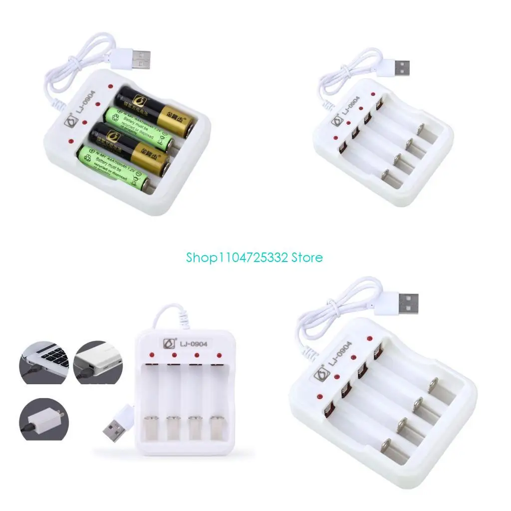P5EA DC5V2A NiCd-NiMH Battery 4-slot Intelligent Battery with LED 4ch Independent Charging