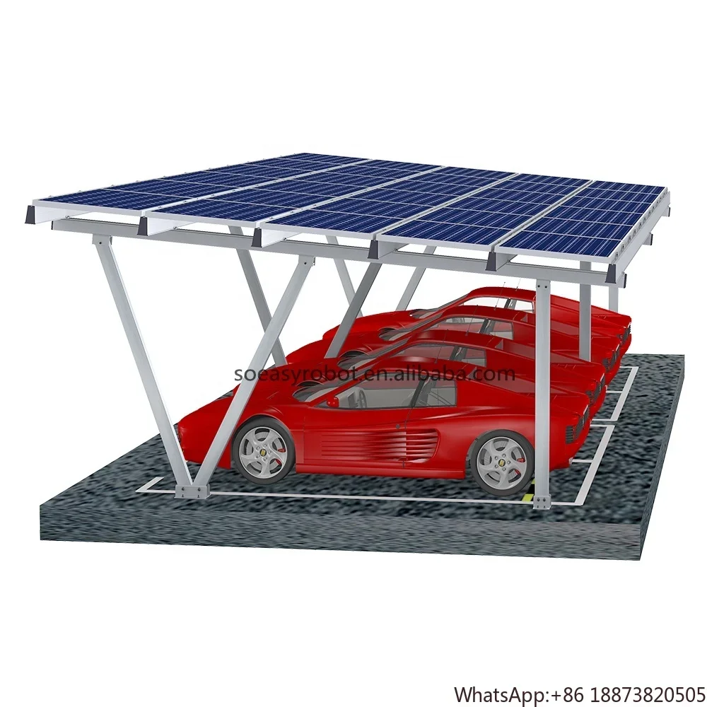 w type solar panel waterproof car port parking shed structure for home