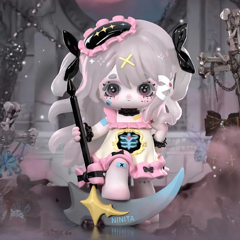Ninita Revelação da Bruxa Caixa Surpresa Kawaii Boneca Fofa Modelo Brinquedos Caixa Misteriosa Figura de Ação Coleção de Ornamentos de Anime Presente