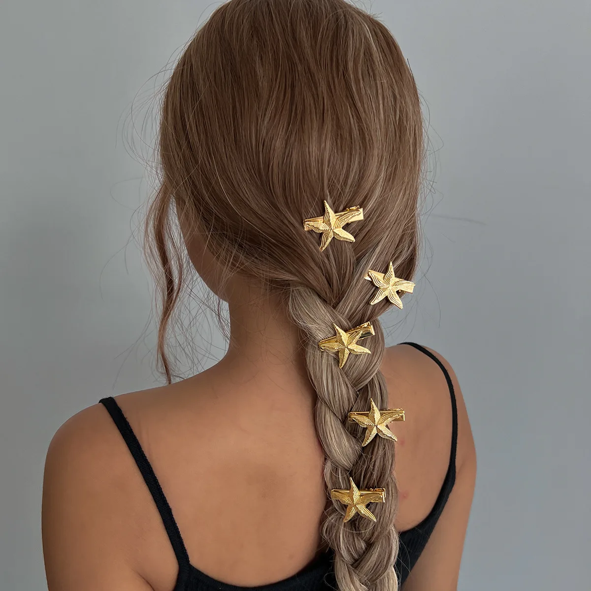 DIEZI One pieces Ocean style headwear Hair Clips Gold Silver Color Scallop Starfish Barrettes Hairpin For Women Girls Daily