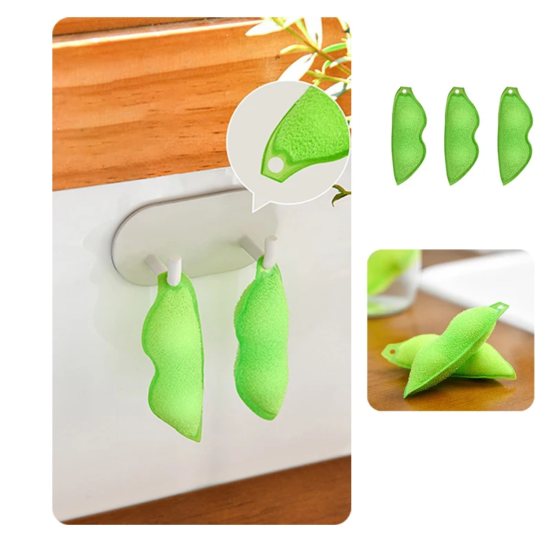 Bean Brush Cartoon Pea Artefact Small Caliber Glass Baby Bottle Edamame Coffee Tea Wine Drink Sponge Household Cleaning Brushes