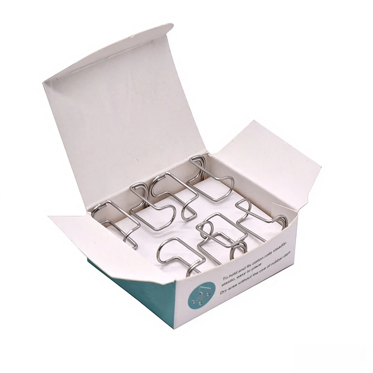 20×4pcs/box Dental Orthodontic Cotton Roll Clip Stainless Steel Autoclavable Cotton Roll Holder Dentistry Lab Tools