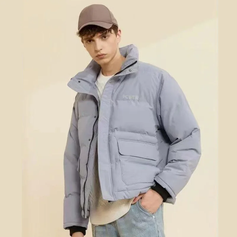 

Men's ort Thi Autumn Winter Cotton Jaet Waterproof Warm Sli Stand Collar Bread Brave Brand Youth Faionable Coat