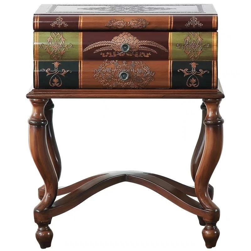 

Book modeling phone few painted bedside table storage bedroom retro entrance cabinet