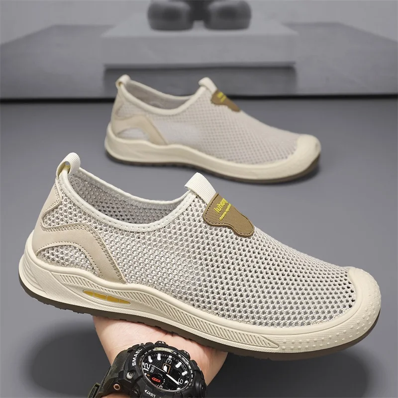 

New Sneakers Men Breathable Mesh Lightweight Casual Walking Man Shoes Slip-On Driving Men Loafers Zapatos Casuales