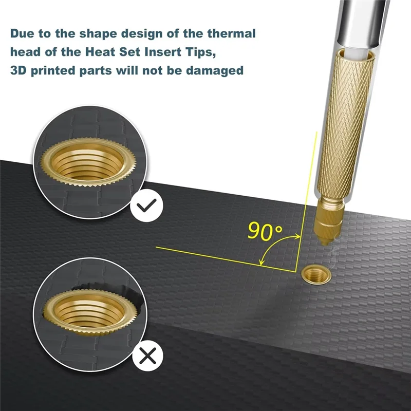 

A95I-Soldering Iron Tip Head Heat Set Insert M2-M6 Hot Melt Brass Inset Nut Embedded Thread Insertion Kit For Plastic EU PLUG
