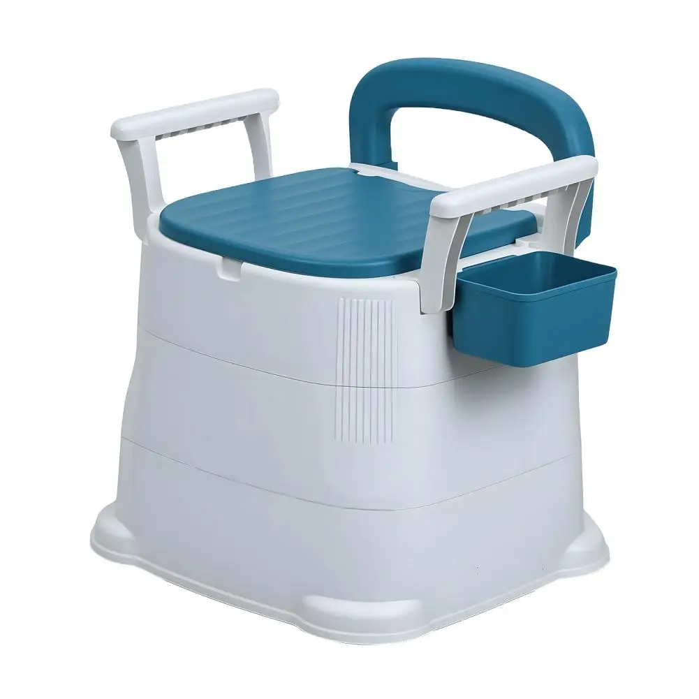 Bedside Commode, Portable Toilet for Adults, Toilet Chair Seat with Detachable Armrest, Mobile Portable Toilet, Potty Chair