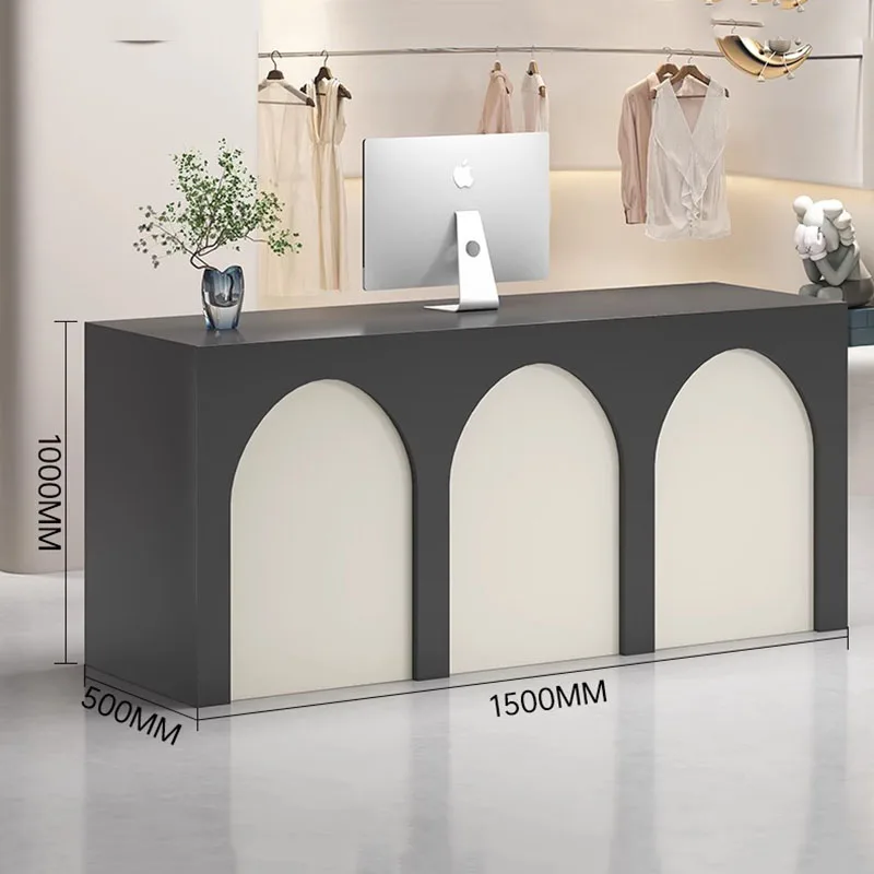 Cashier Standing Reception Desk Beauty Salon Restaurant Mobile Reception Desk Executive Theke Rezeption Commercial Furniture HDH