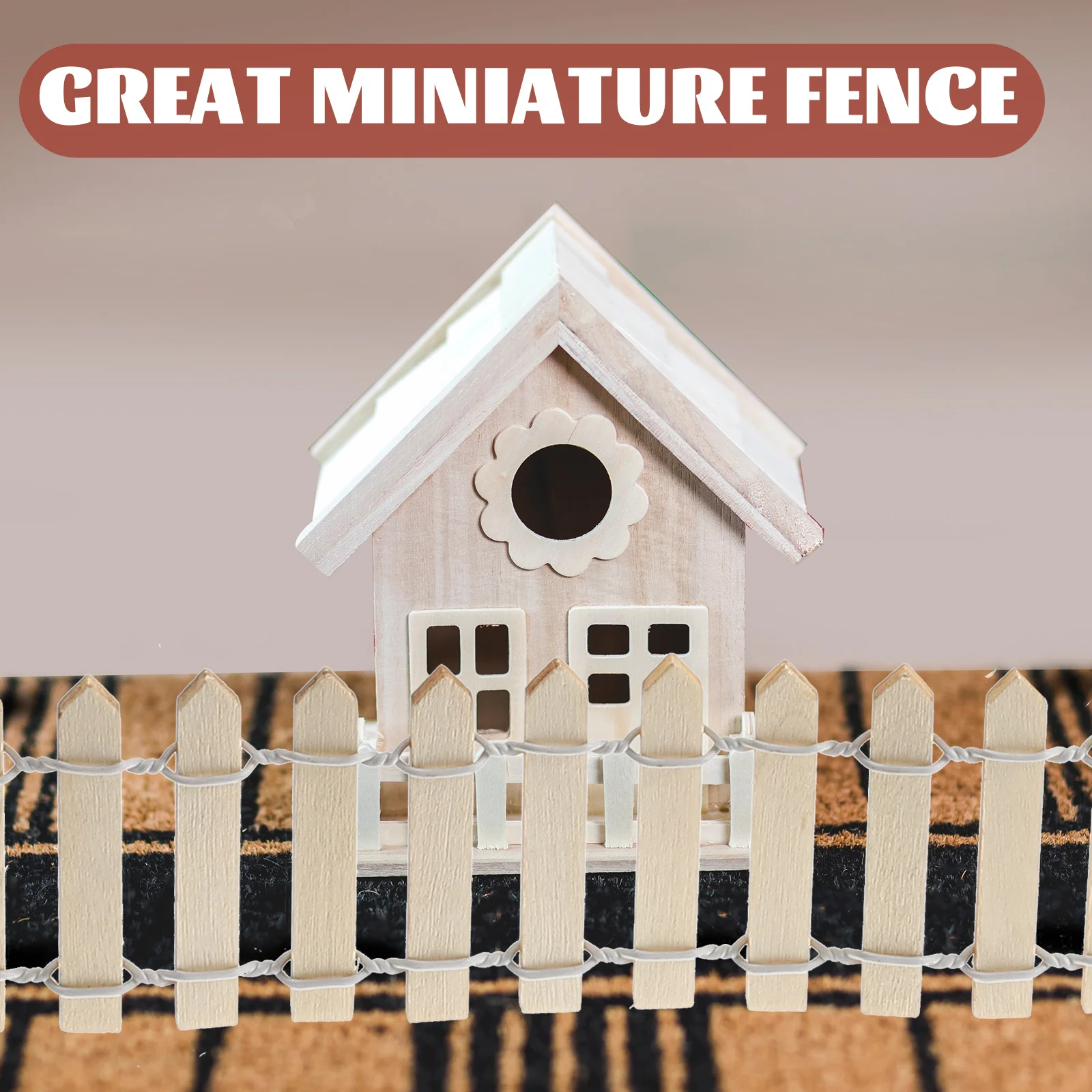 

Mini Fence 100 Cm Wood Picket for Christmas Tree Miniature Garden Decor L DIY Realistic Shape Fine Workmanship