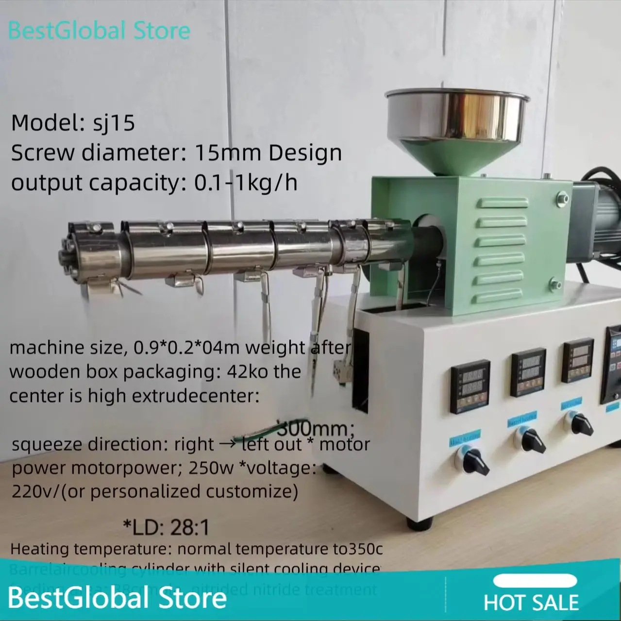 SJ15 Single Screw Extruder 3D Consumables Extrusion Equipment Tools  Extruder For PEEK PCL ABS PLA PETG TPU E