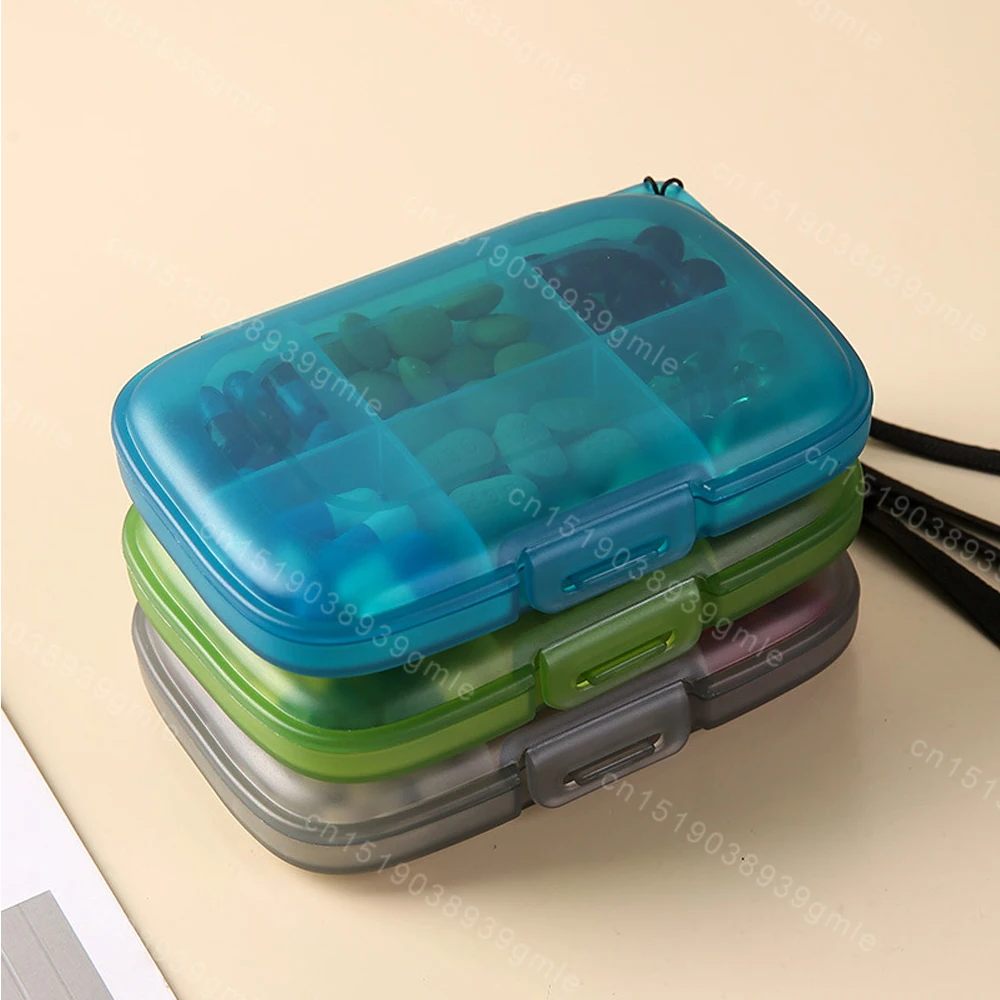 Sealed Medicine Box with Rope Pill Organizer Moisture Proof Pills Box Daily Pill Case Portable Medicine Vitamin Holder Container