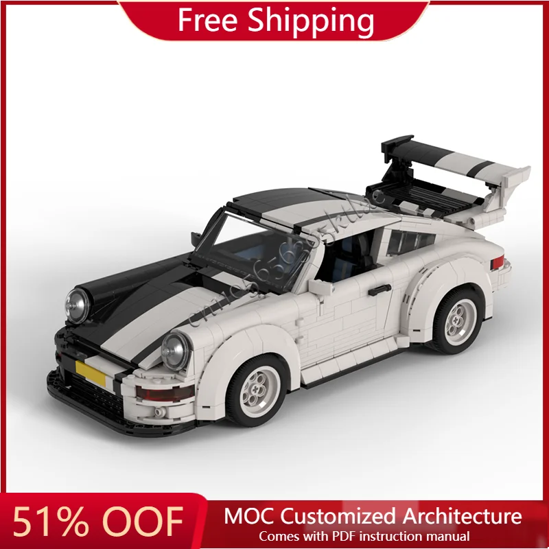 NEUE 1950 PCS Heißer Verkauf Moc anpassen Kreative Technische Racing Schwarz Und weiß Sport auto Modell Ziegel Spielzeug Kinder Erwachsene Geschenke