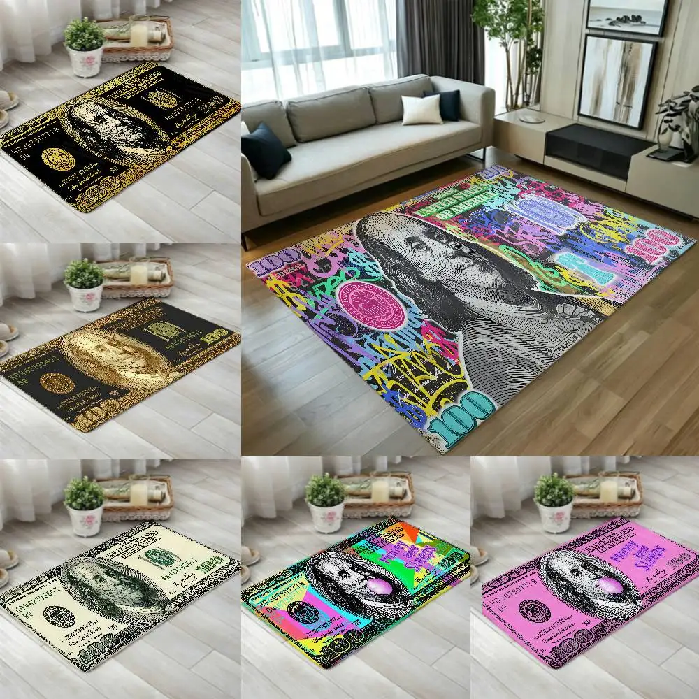 Dollar Money Durable Carpet Rug For Footpad Mats Style Soft Bedroom Floor House Laundry Room Mat Anti-skid Household Carpets