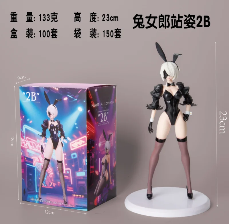 27CM Gioco Anime NieR:Automata Ver1.1a YoRHa Tipo B No.2 2B B-style 1/4 Bunny Ver In Piedi PVC Figura Regalo di Natale Giocattolo bambola