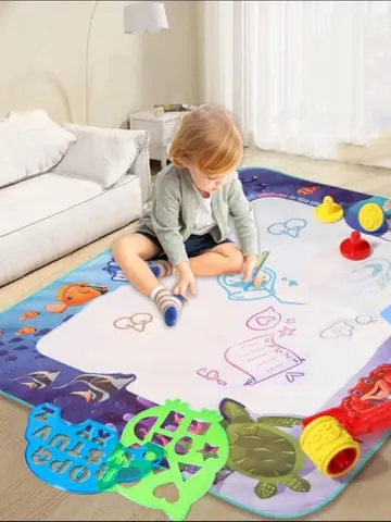 Magic Water Drawing Mat Reusable Doodle Painting Board with Pens Montessori Educational Toys for Kids Halloween Christmas Gift