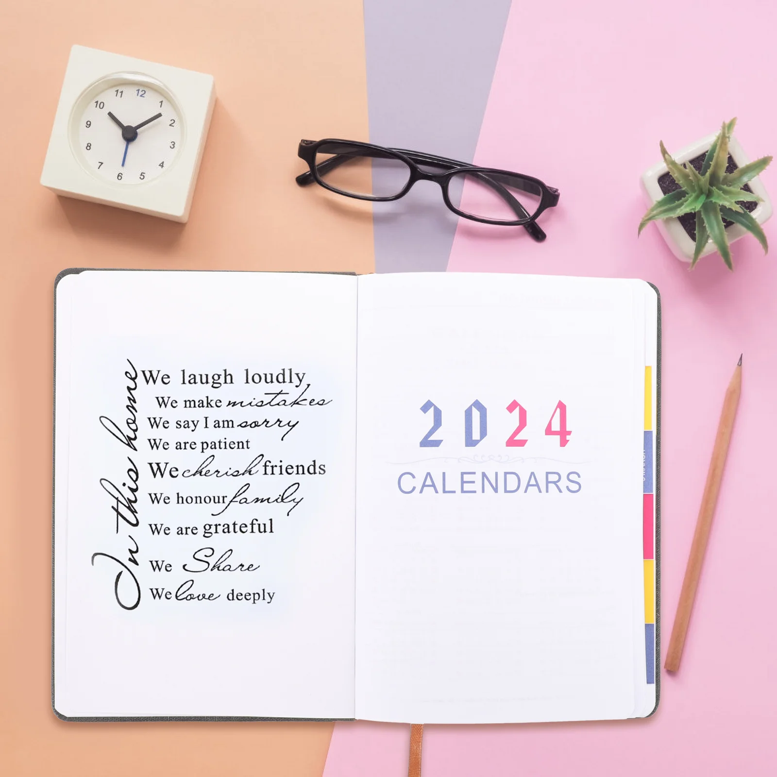 Planejador de programação semanal 2024 A5 Livro de compromissos sem data Multi Função Organizador de calendário de escritório Planejador sem data