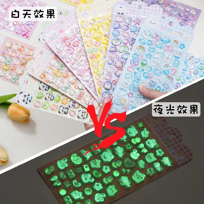

Светящиеся 3D-наклейки 2026, детские мультяшные стикеры, украшения для чехлов телефонов, декор из хрустальных страз