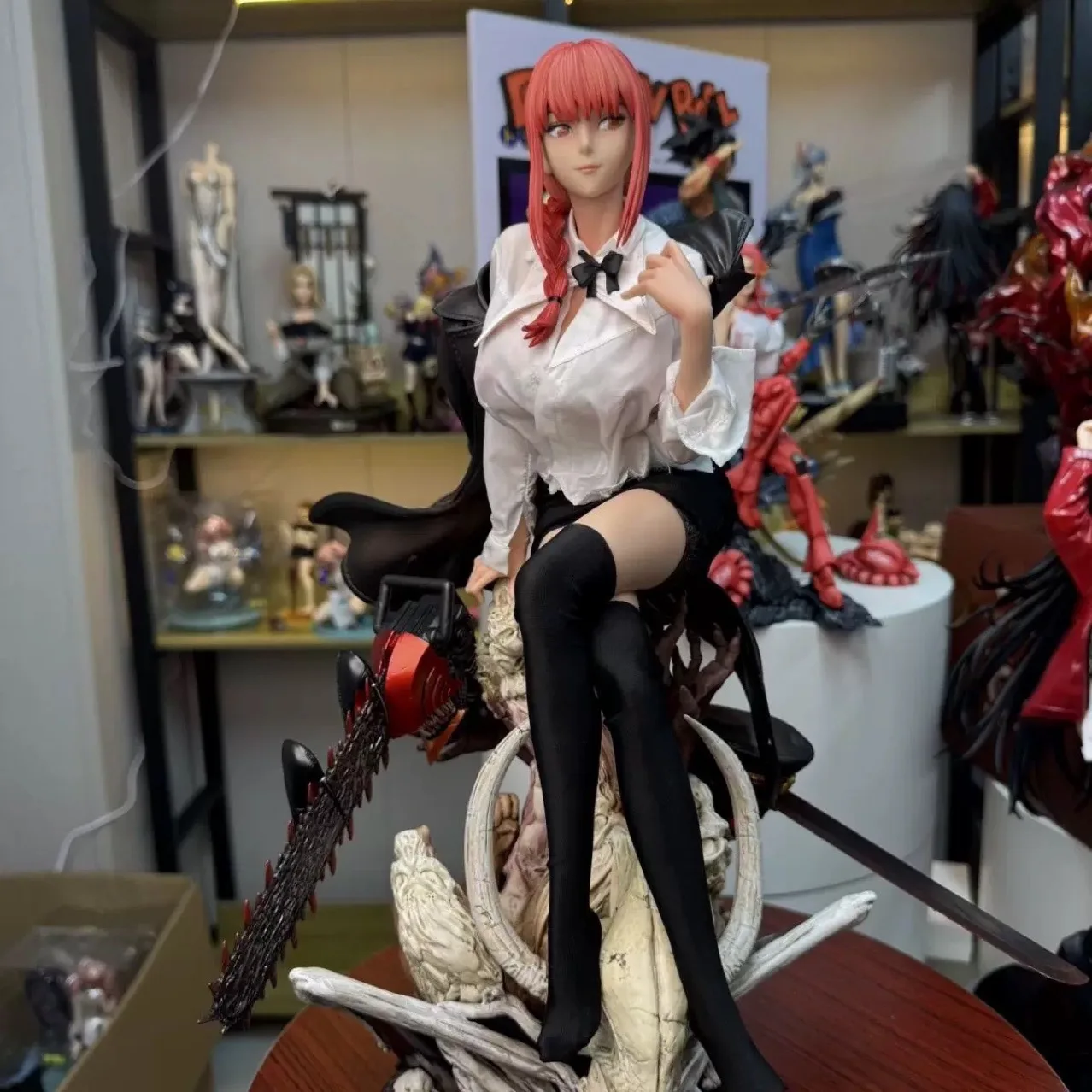 

46cm Chainsaw Man Makima Anime Girl Pvc Action Figure Series Collectible Toy Model Doll Game Gifts