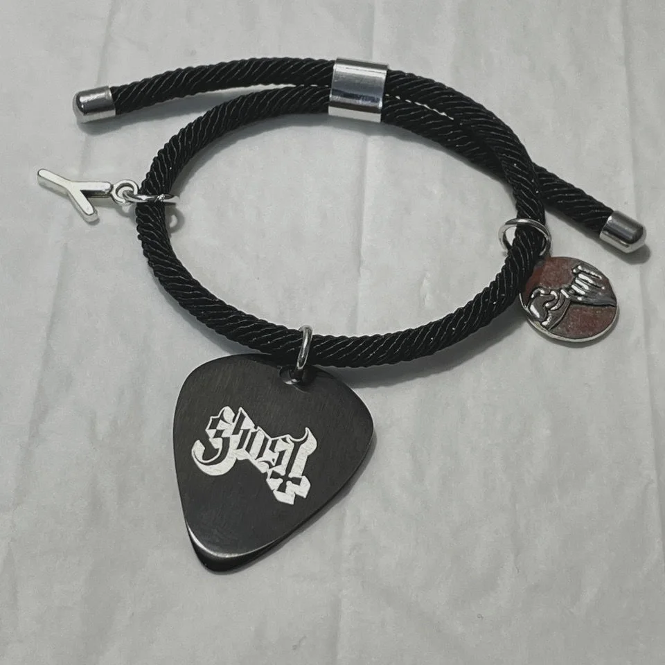 Ghost bc Nameless Ghoul Cosplay Bracelet Ghost Band Guitar Pick Pendant Rope Chain Bracelets Jewelry Accessories Gifts