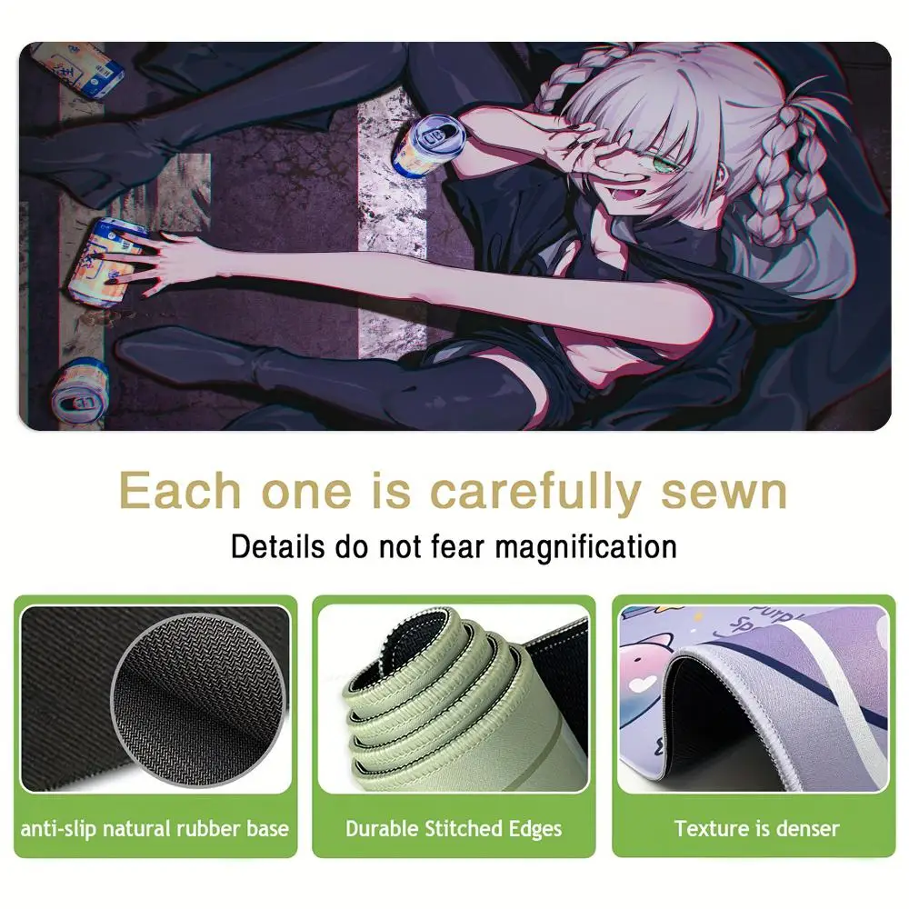 سطح المكتب الديكور أنيمي فتاة كبيرة ماوس الوسادة المطاط المضادة للانزلاق حصيرة مكتبية ملحقات الكمبيوتر الألعاب حصيرة لوحة المفاتيح توسيع ماوس