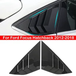 For Ford Focus Hatchback 2012-2018 Car Rear Louver Window Side Shutter Quarter Cover Trim Sticker Vent Scoop ABS Carbon Fiber