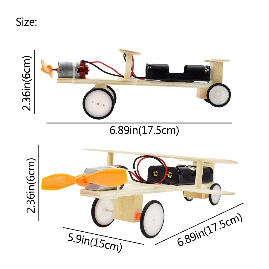 ไฟฟ้า Glider ชุดของเล่นเด็กการศึกษาวิทยาศาสตร์เด็กการทดลองฟิสิกส์ของเล่นโมเดลไม้ DIY เครื่องบินแบบจำลองของขวัญ