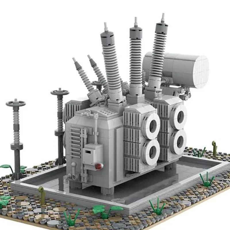 Street View Model Moc Building Bricks High Voltage Transformer Technology Modular Blocks Gifts Christmas Toys DIY Sets Assembly