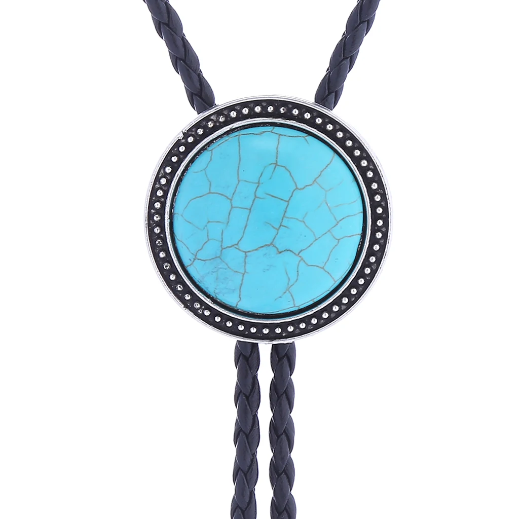 Creative fashion retro Round Sun Turquoise Bolo tie