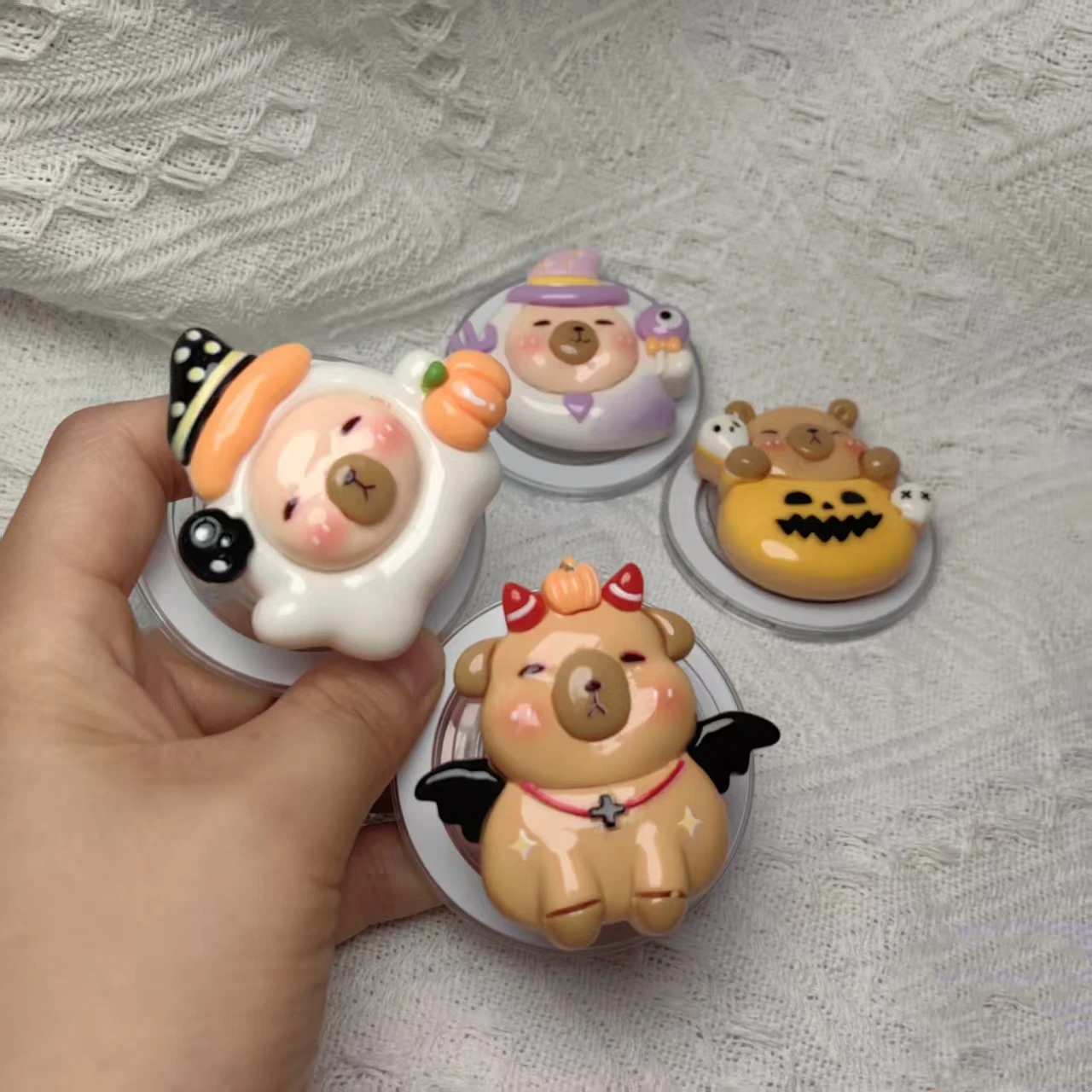 Supporto magnetico fantasma di Halloween per supporto pieghevole universale Smart Tok Magsafe per presa Tok con impugnatura per capibara zucca 3D per iPhone