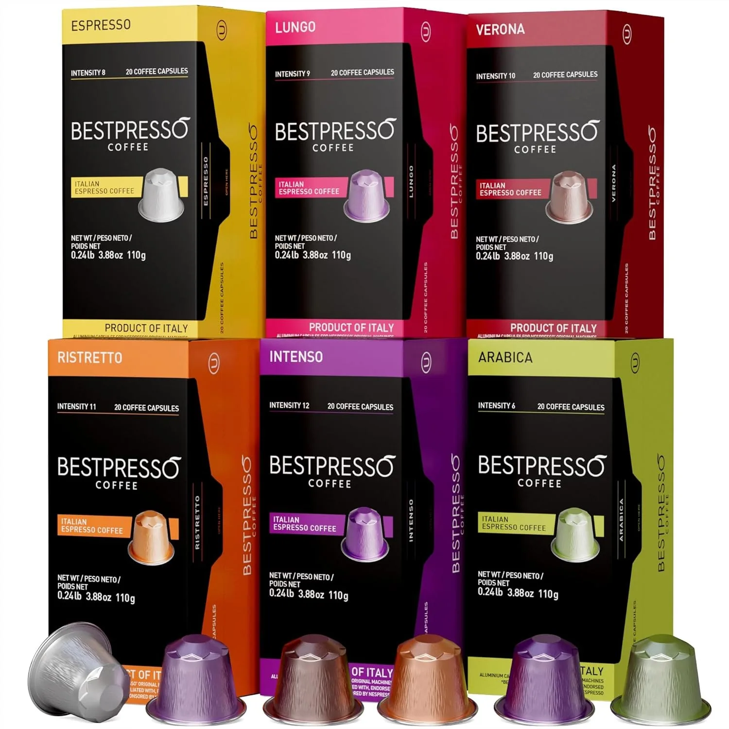 

Coffee Pods for Nespresso Original Machine, 120 Count Variety Pack Espresso Capsules Compatible with Original Line