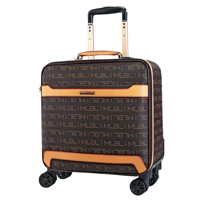 

Genuine Leather Carry On Luggage 16 inch Spinner Wheel Trolley Suitcase for Business Travel (18/20/24 inch)