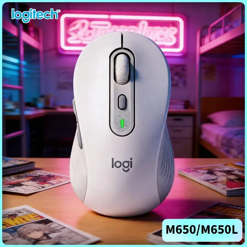 Logitech M650/M650L Ergonomic Mouse - 4000 DPI Sensor, Silent Clicks, Recycled Plastic Build, 24-Month Battery