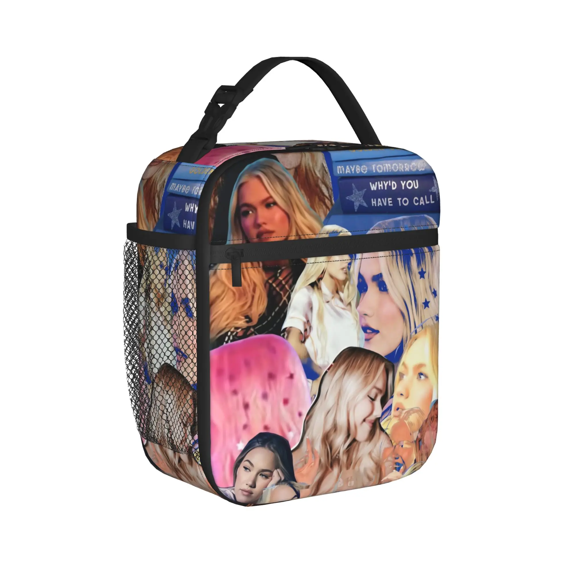 Colorful Photo Collage Freya Skye Lunch Bag For Adult  Graphic Design Lunch Box Cooler Bag Portable Oxford Thermal Tote Handbags