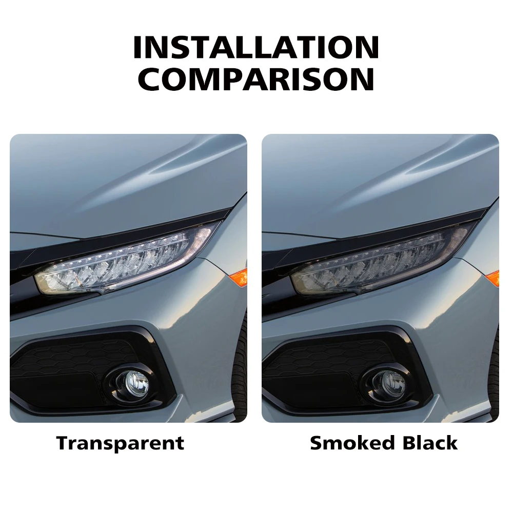 For Honda Civic 10th 11th 2016-2026 TPU PPF Car Headlight Protective Film Smoke Black Vinyl Film Pre-cut Anti-Scratch Custom Fit view 4