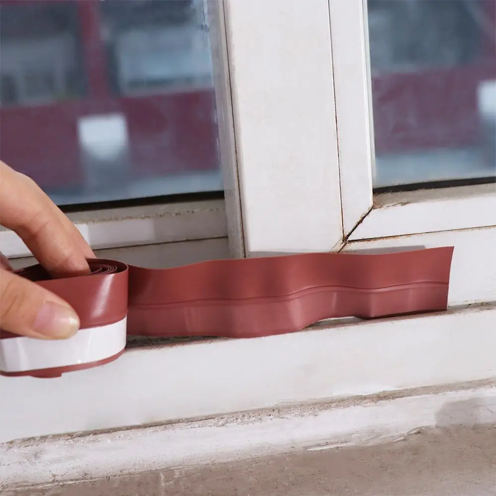 Self-adhesive Door Window Seal Rubber Insect Proof Windproof Door Bottom Seal Strip 1M Soundproof Silicone Sealing Tape