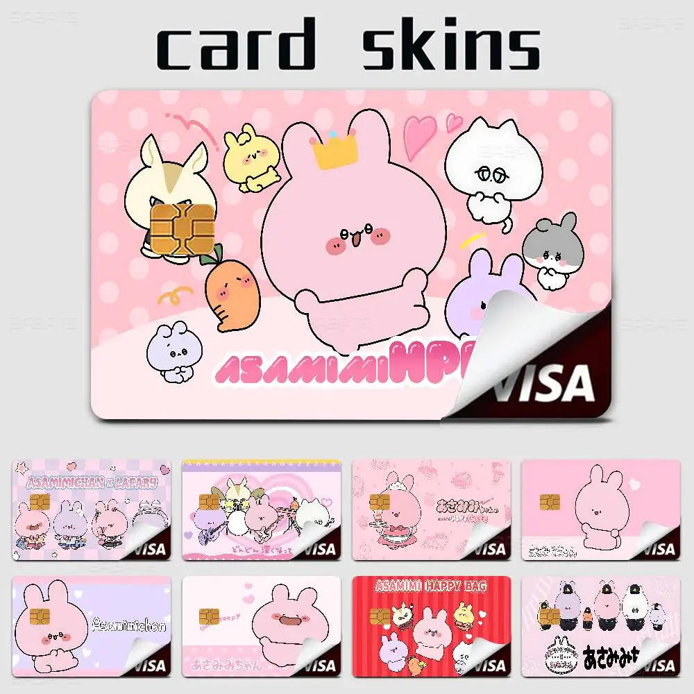 Cartoon A-Asamimichan Anime Spend or Save Funny Shell On Off Ultra Thin No Fade Sticker Skin Cover Film for Debit Credit Card