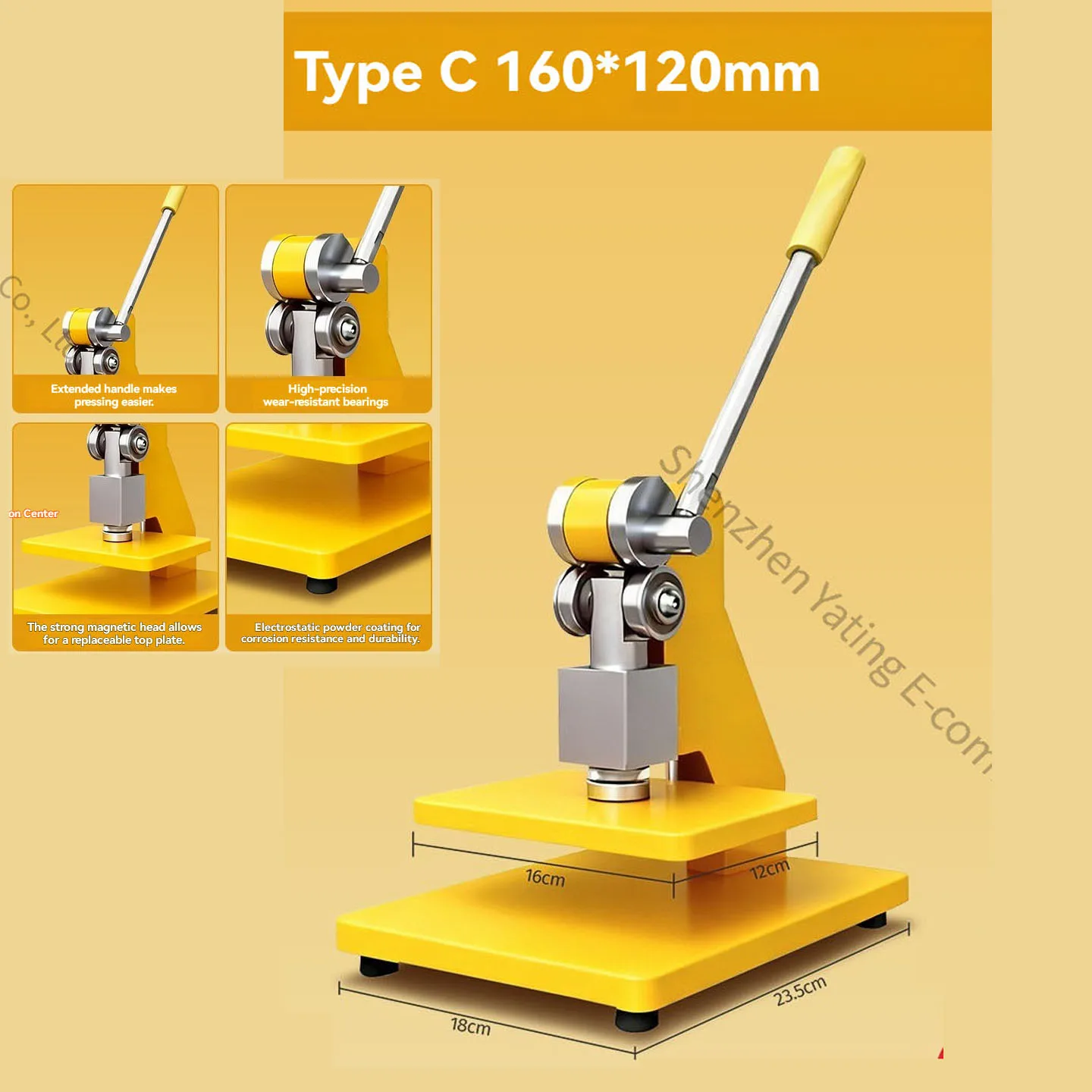 New 160x120MM Square Manual Die-cutting Machine Small Press Machine Knife Mold Punching and Flattening Machine