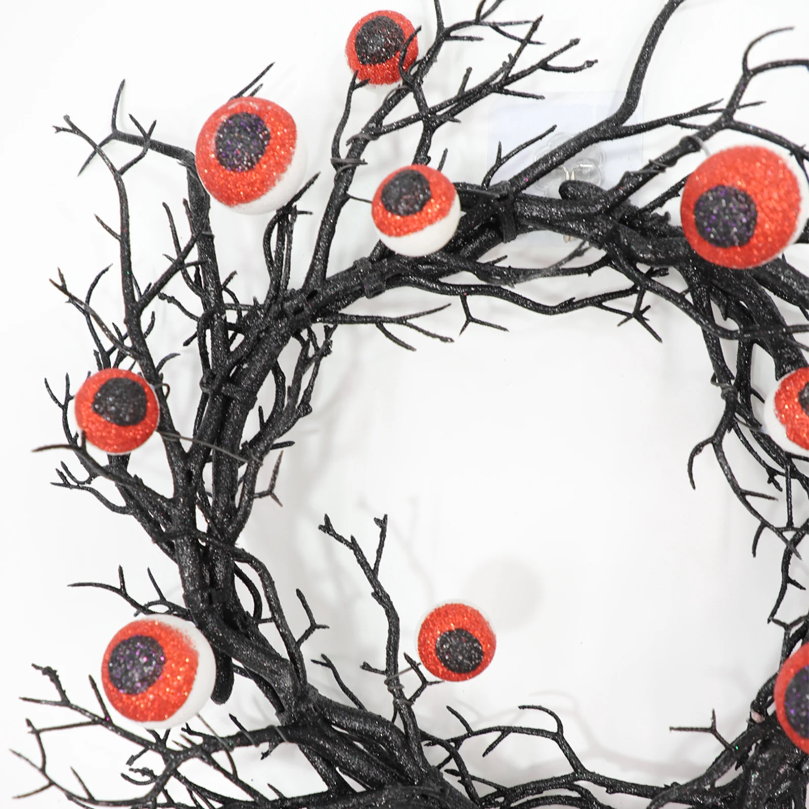 18inch Halloween Rattan Simulated Eyes Dead Branch Hanging Wreath Coral Branch Home Window Holiday Decorative Wreath