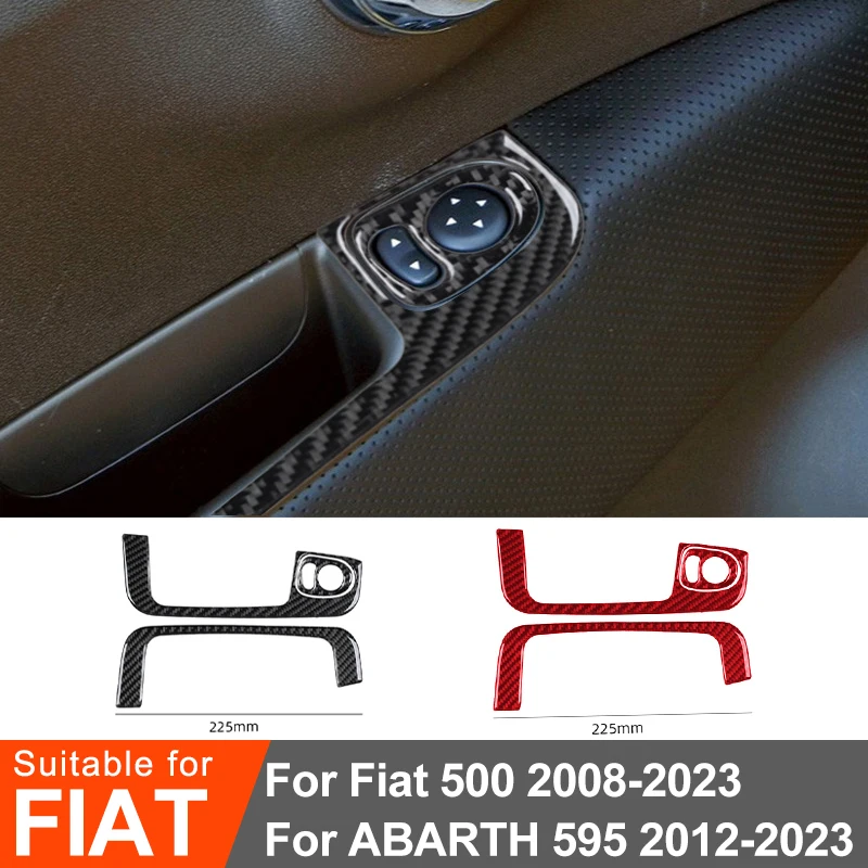 

Для Fiat 500 ABARTH 595 2008-2023 углеродное волокно стиль подъемная панель окна декоративные наклейки аксессуары для модификации интерьера