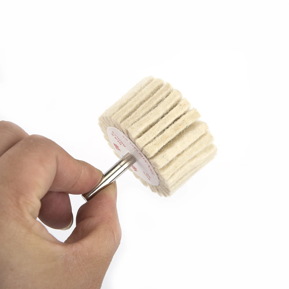 1pc Pad Wool Felt Polishing Buffing Wheel Grinding Head for Drill Electric Grinder Metal Woodworking  Polishing with 6mm Shank
