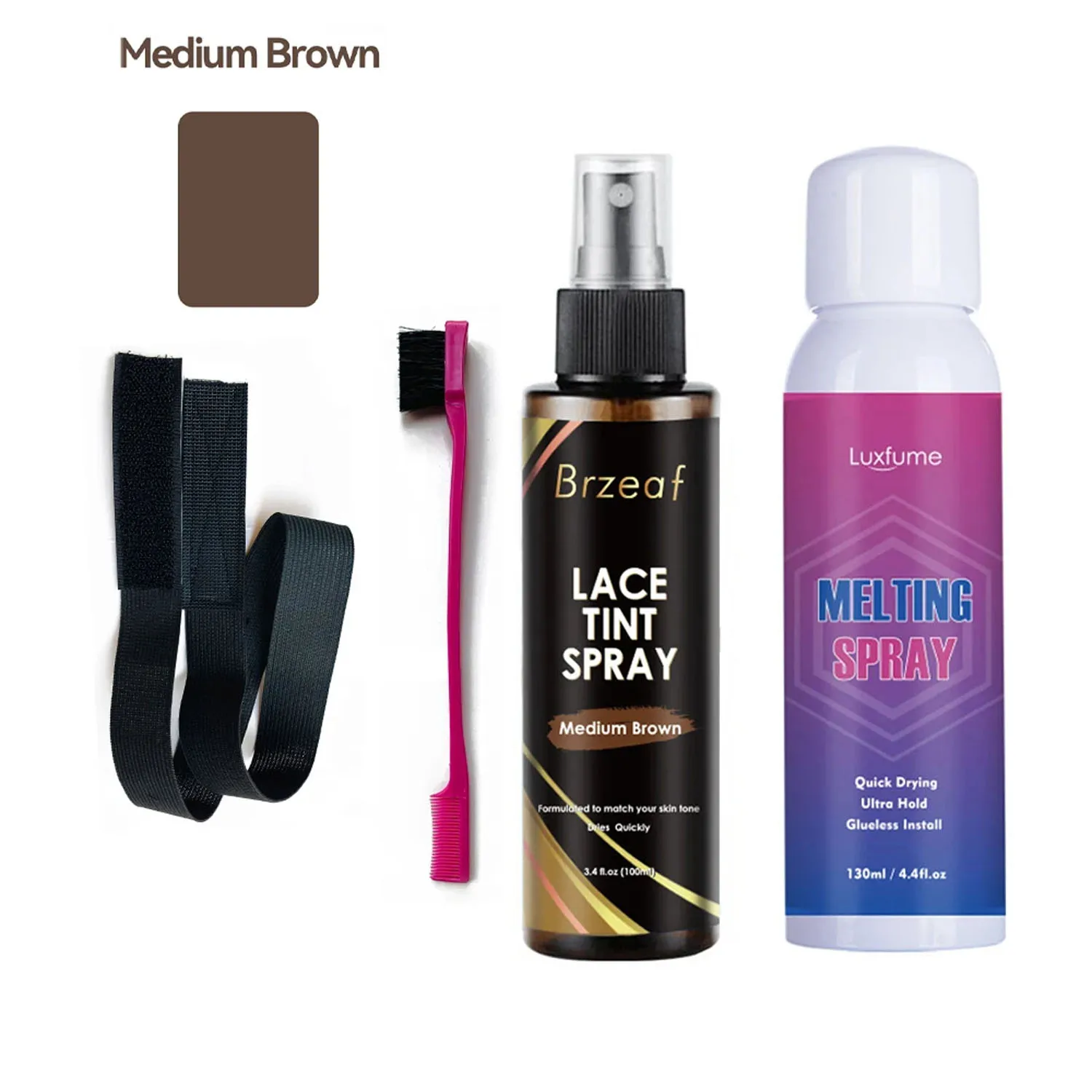 Набор для ухода за волосами, клей для парика, восковая палочка, средство для удаления клея, кружевной оттенок, мусс, плавящийся спрей, контроль кромок, набор для установки парика, ультра-фиксация