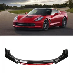 For Chevrolet Corvette C7 4pcs Car Front Bumper Lip Kit Spoiler Splitter Diffuser Carbon Fiber Canard Car Replacement Parts