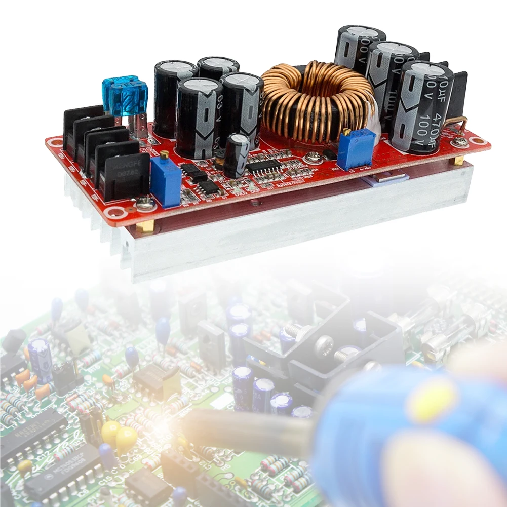 1200W DC Converter Boost Car Module 20A Boost Power Supply Adjustable Voltage Converter IN 10-60V OUT 12-83V