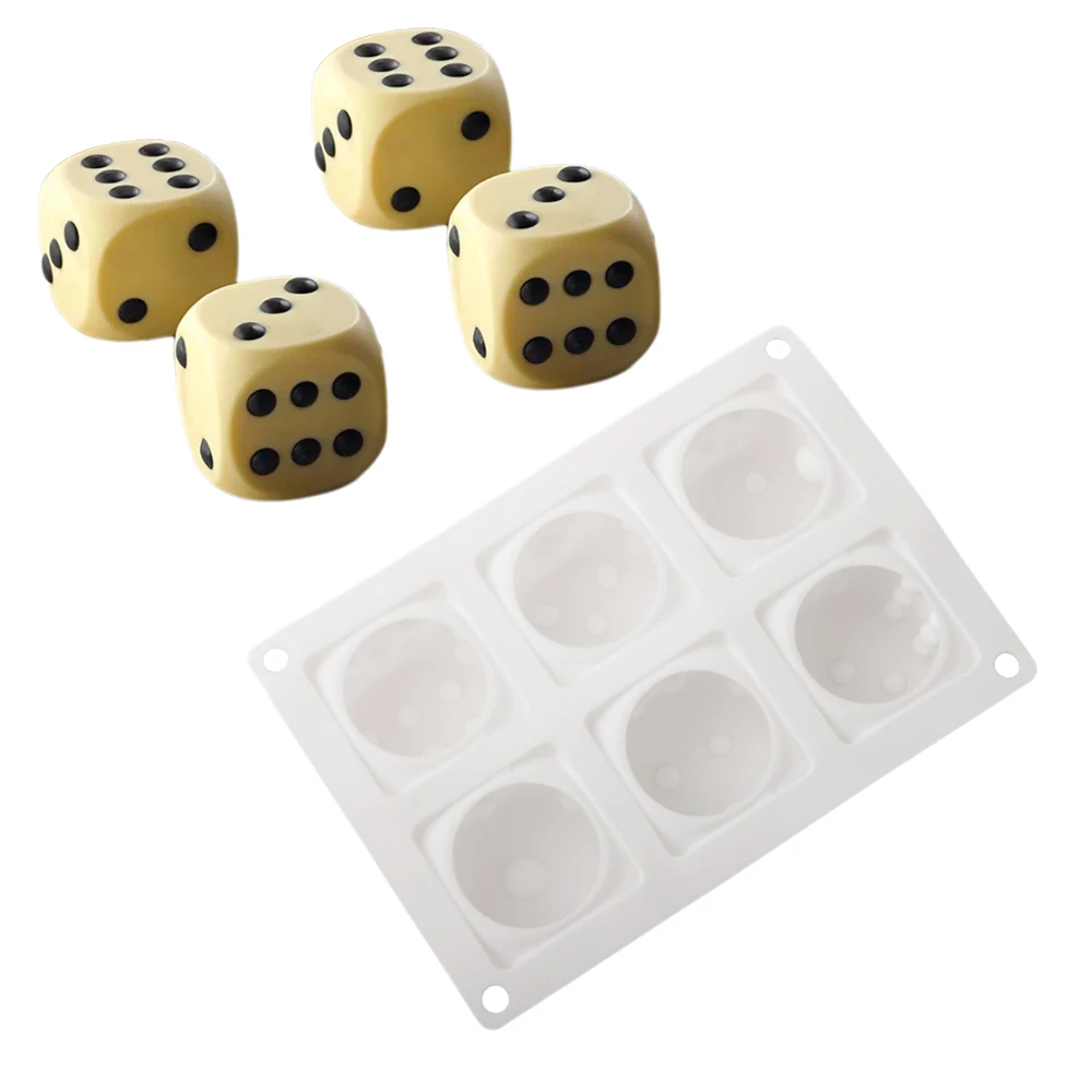 6-Cell Cube Mousse Cake Mould Dice Design Silicone Cake Mold Kitchen Baking Supplies Party Dessert Making Tools Pastry Bakeware
