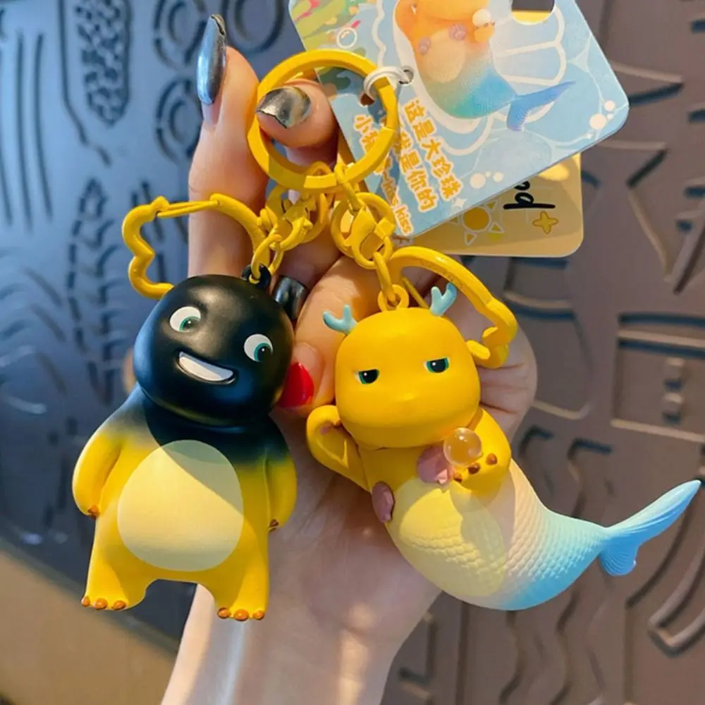 Kawaii Mini Milk Dragon Keychain Cartoon Cute Milk Dragon Doll bee PVC Milk Dragon Bag Hanger Children