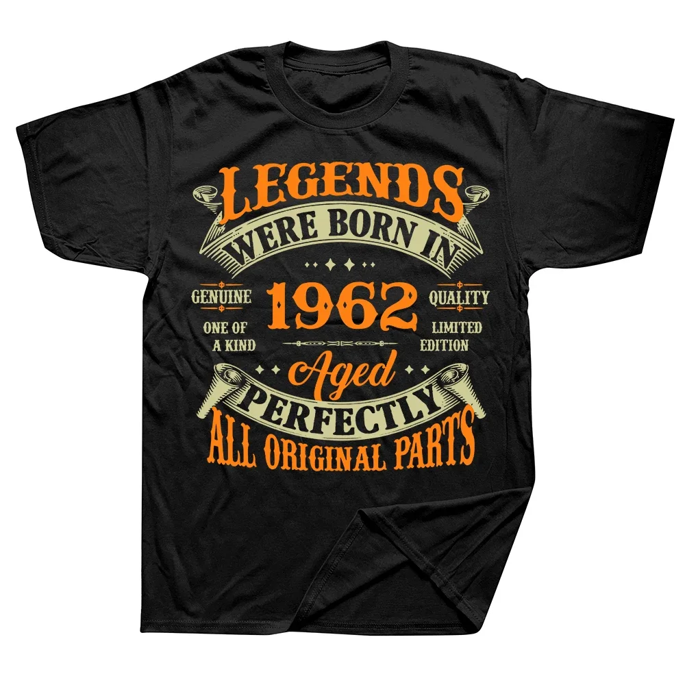 Funny Birthday Vintage Legends Born in 1962 62 Years Old T Shirts Graphic Short Sleeve Unique Birthday Gifts Summer T-shirt Tops